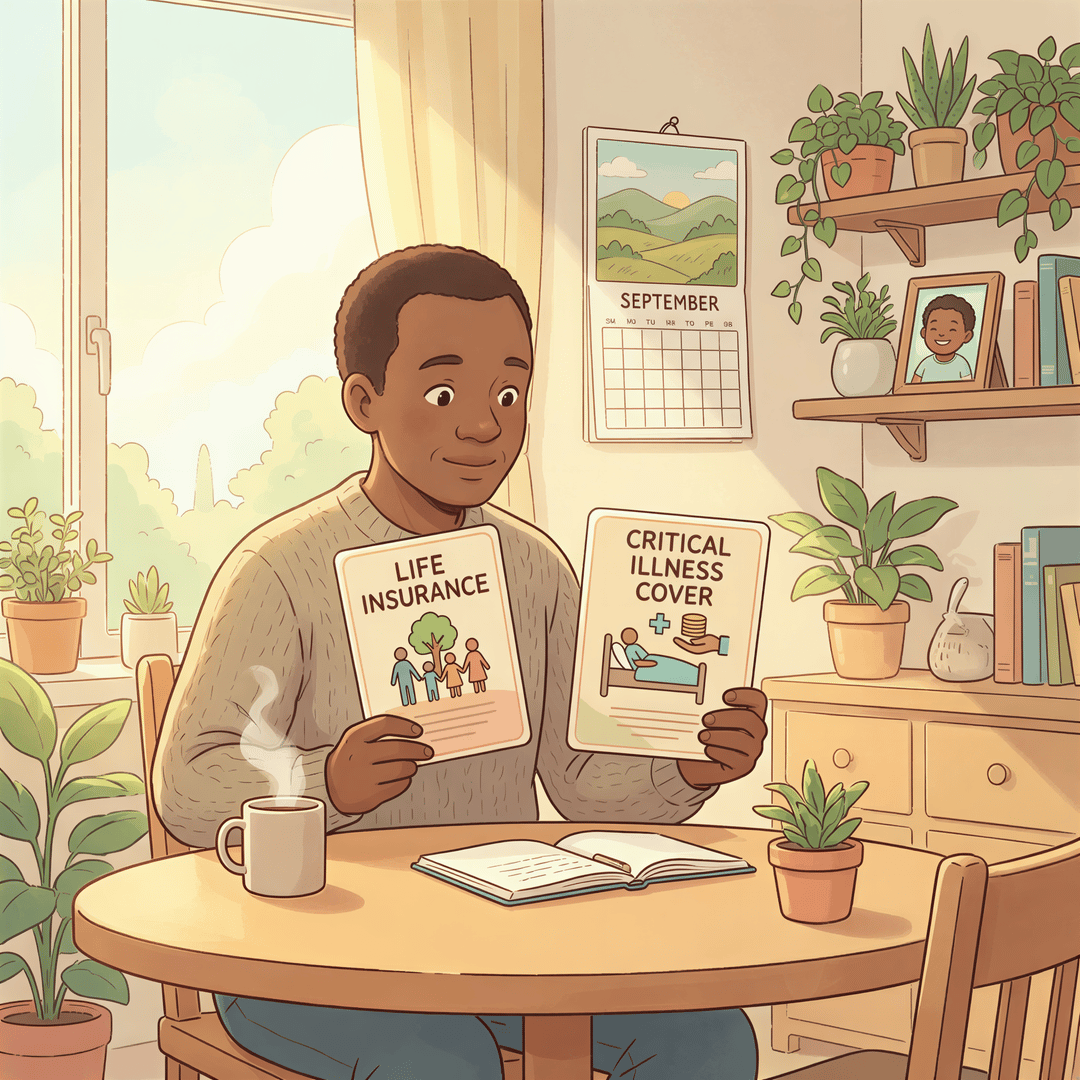 Visual contrast between life insurance and critical illness cover in Kenya