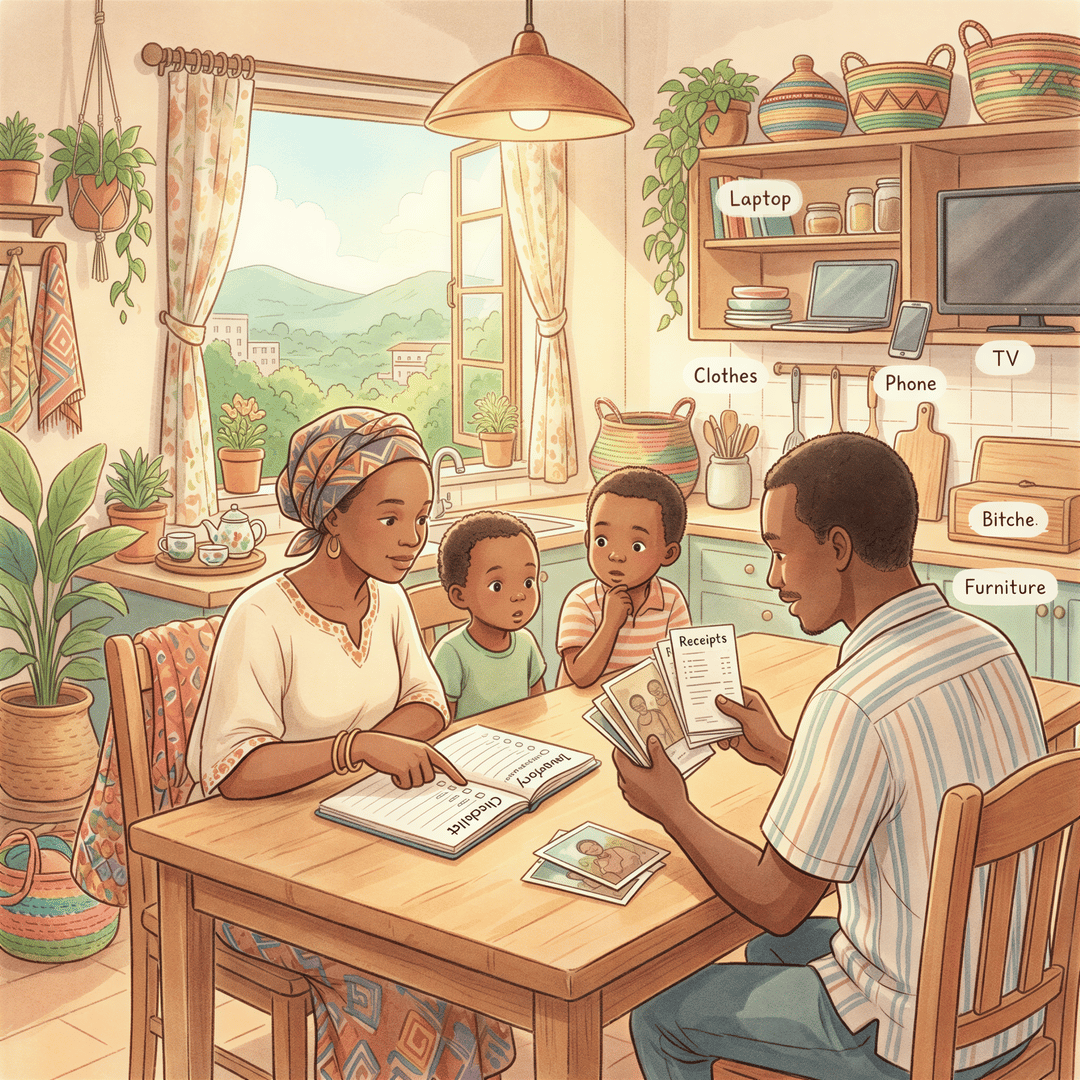 Tenant contents insurance concept with inventory planning in Kenya